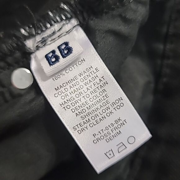 Roucha Wide Leg Jeans Black High-Rise Button Closure - Picture 9 of 10